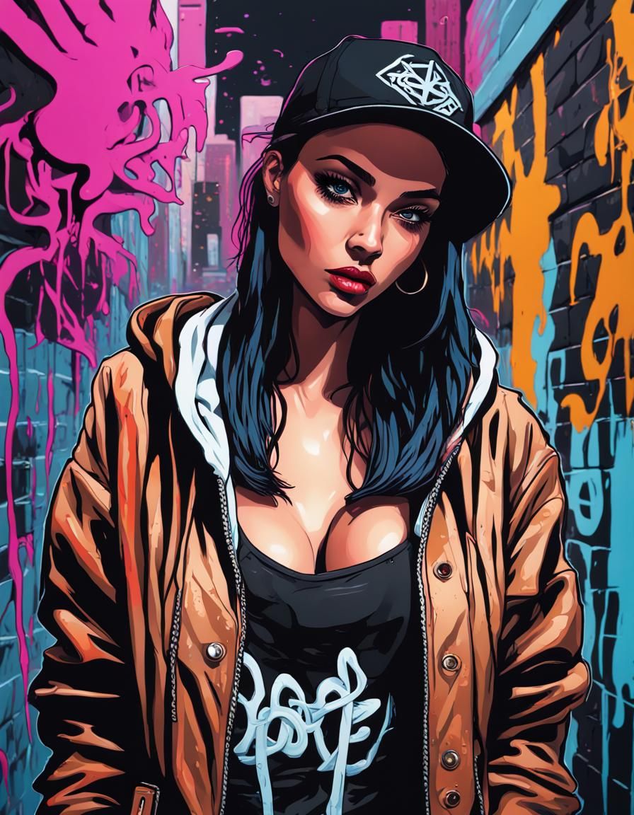 Hip Hop Model in Gritty Dystopian Alley