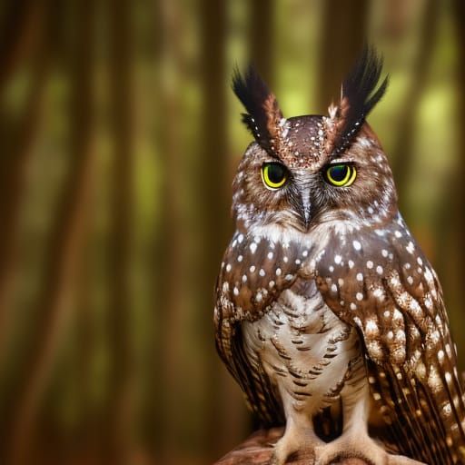 Owl in Dark Forest: Professional Photography