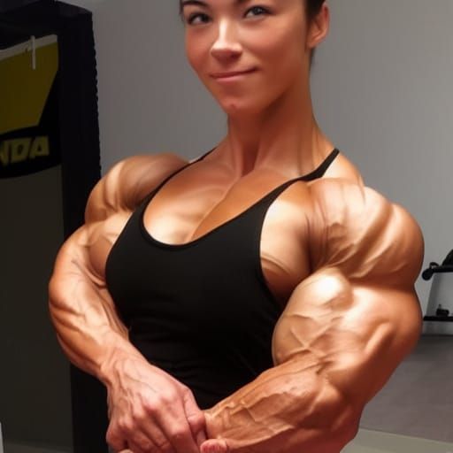 Muscular Teen Bodybuilder Flexing Ripped Arm