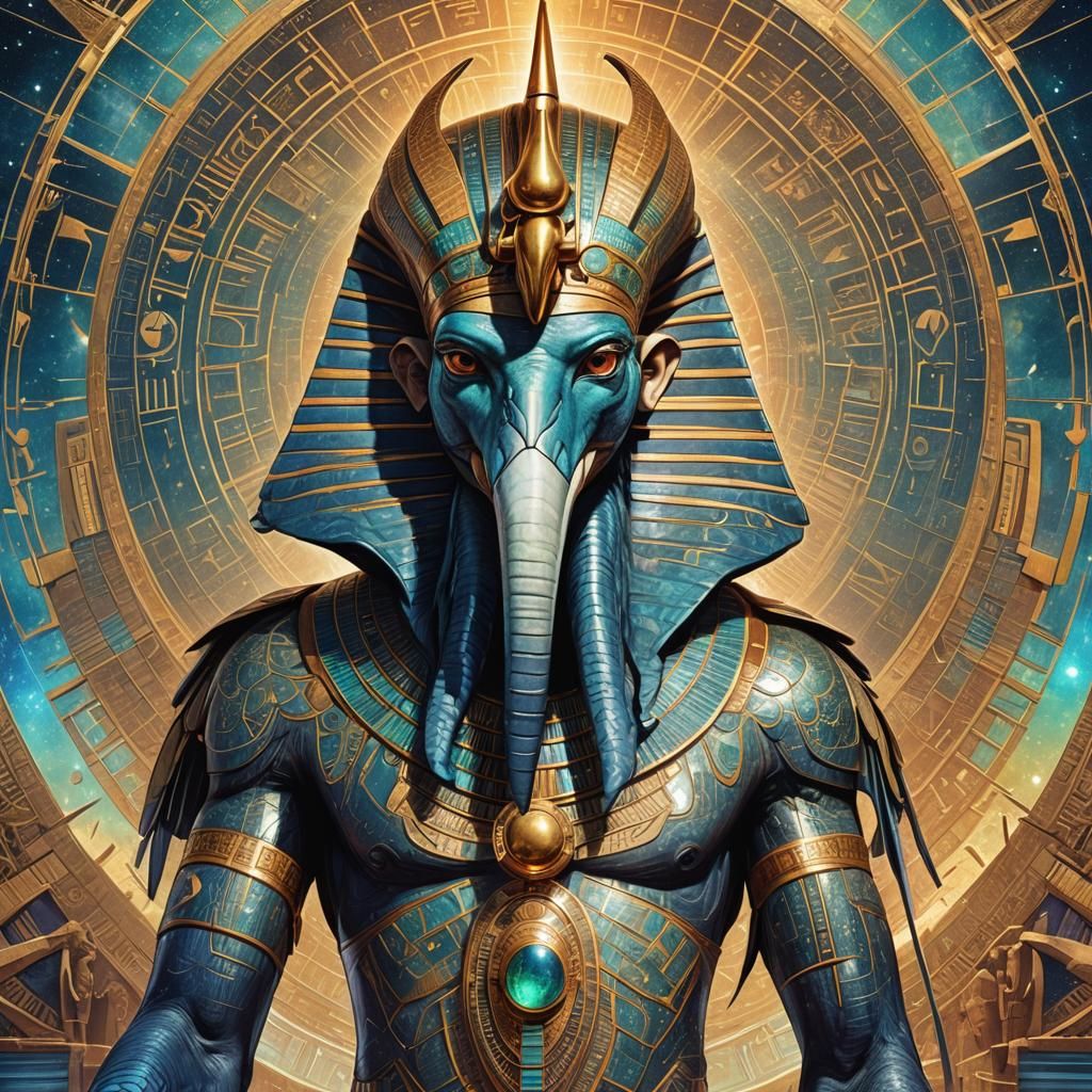 Thoth Stares Intently in Astral Hologram