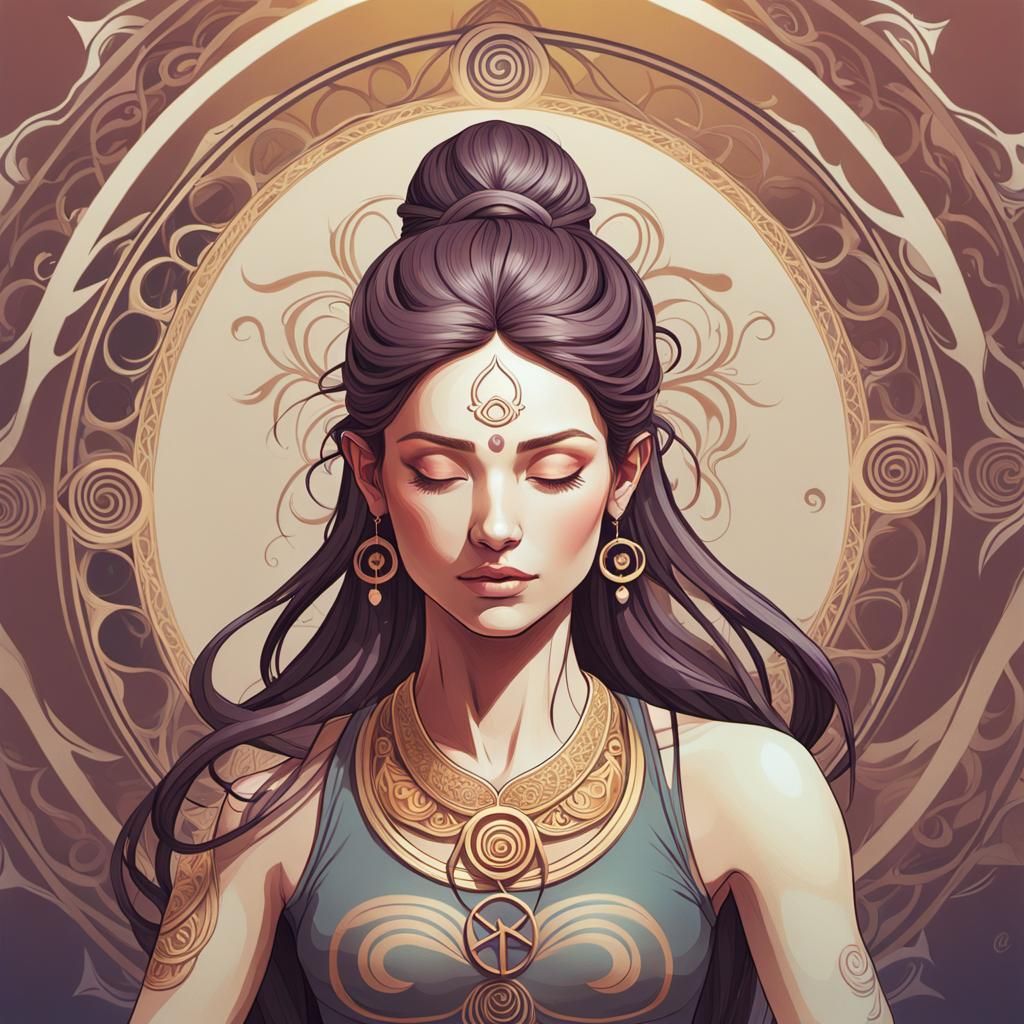 Dreamy Yoga Portrait in a Surreal Style