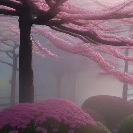 Japanese Rose Tree Bathed in Divine Light