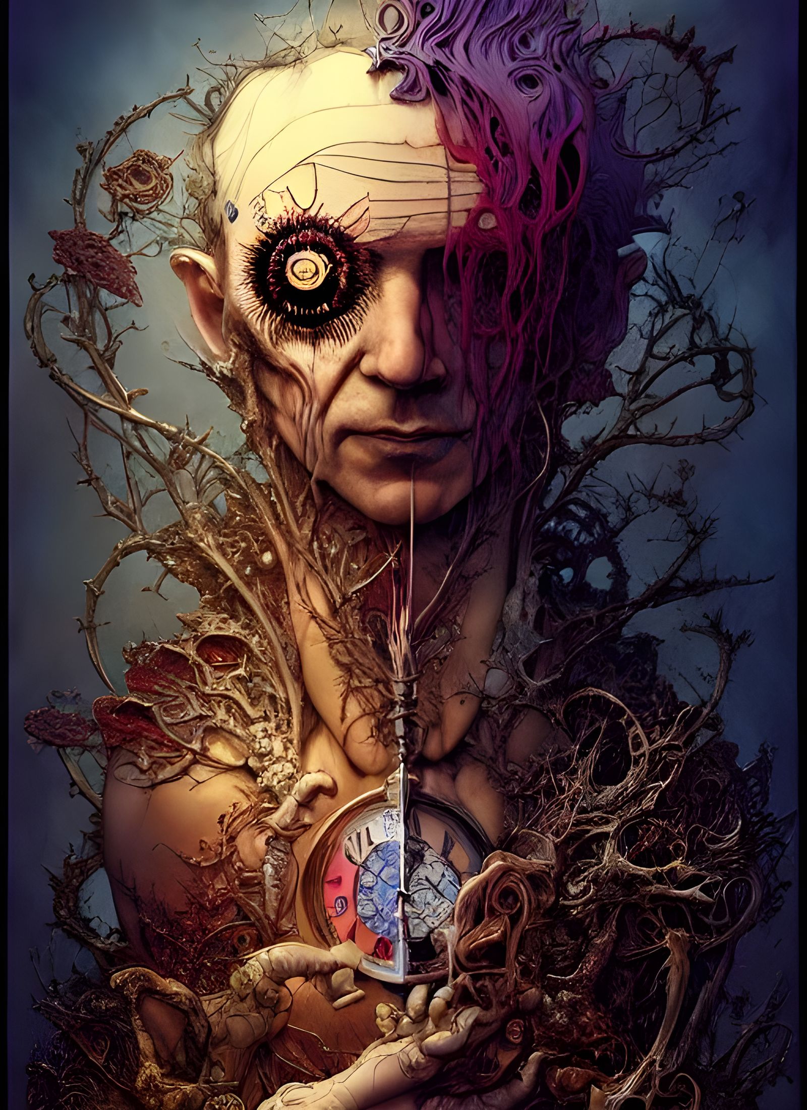 Nightmarish Lord of Time in Deep Colors