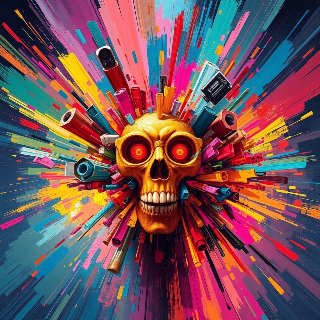 Explosion of Colorful Energy: Digital Art