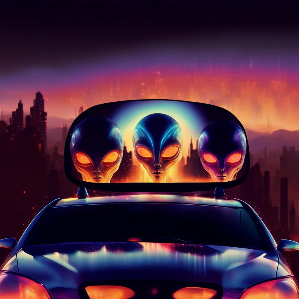 Hyperrealistic Aliens in Futuristic Cityscape