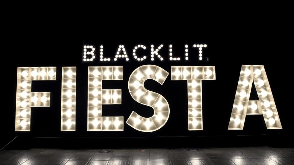 Blacklit Fiesta: Backlit Text Design