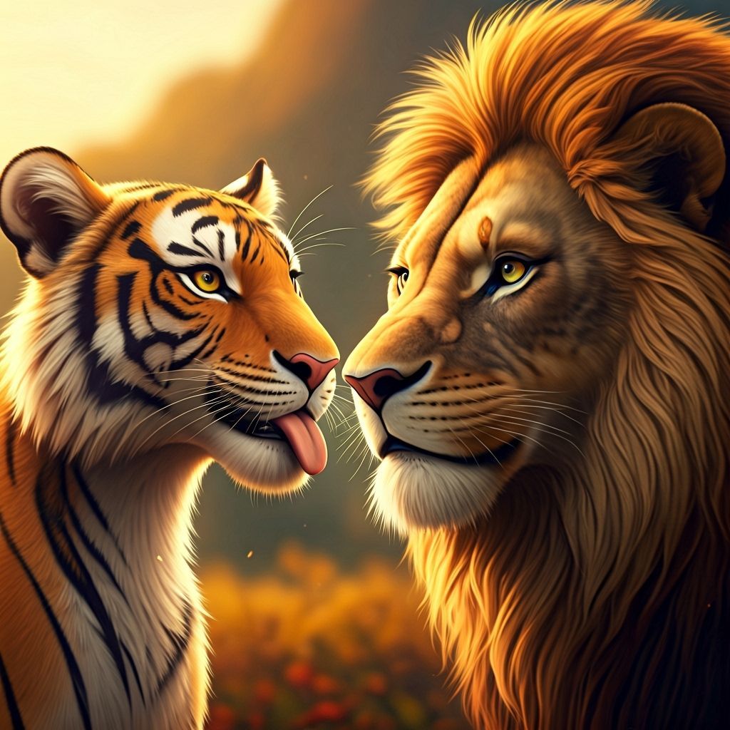 Playful Animated Tiger with Mischievous Expression