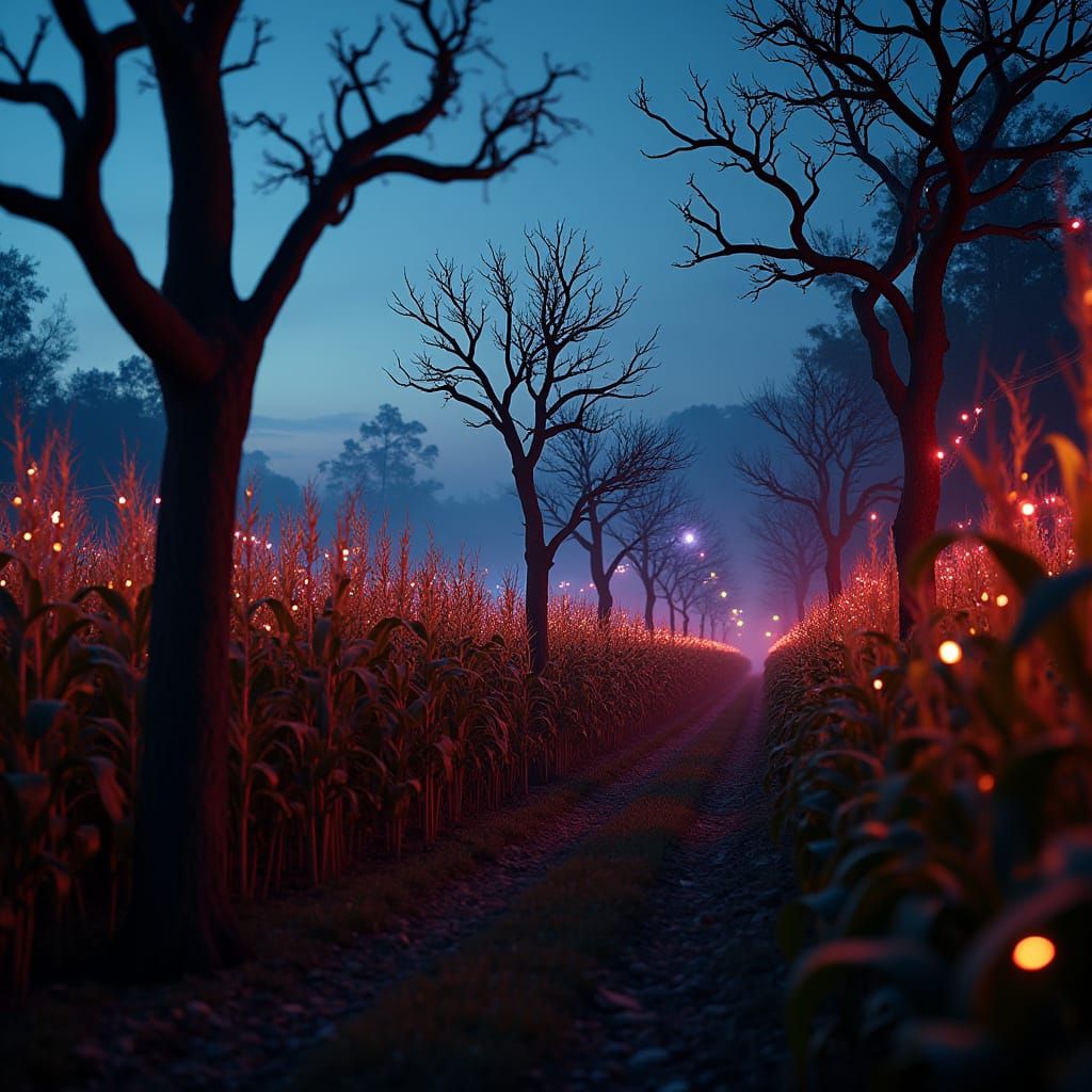 Gothic Cornfield with 4th of July Decorations