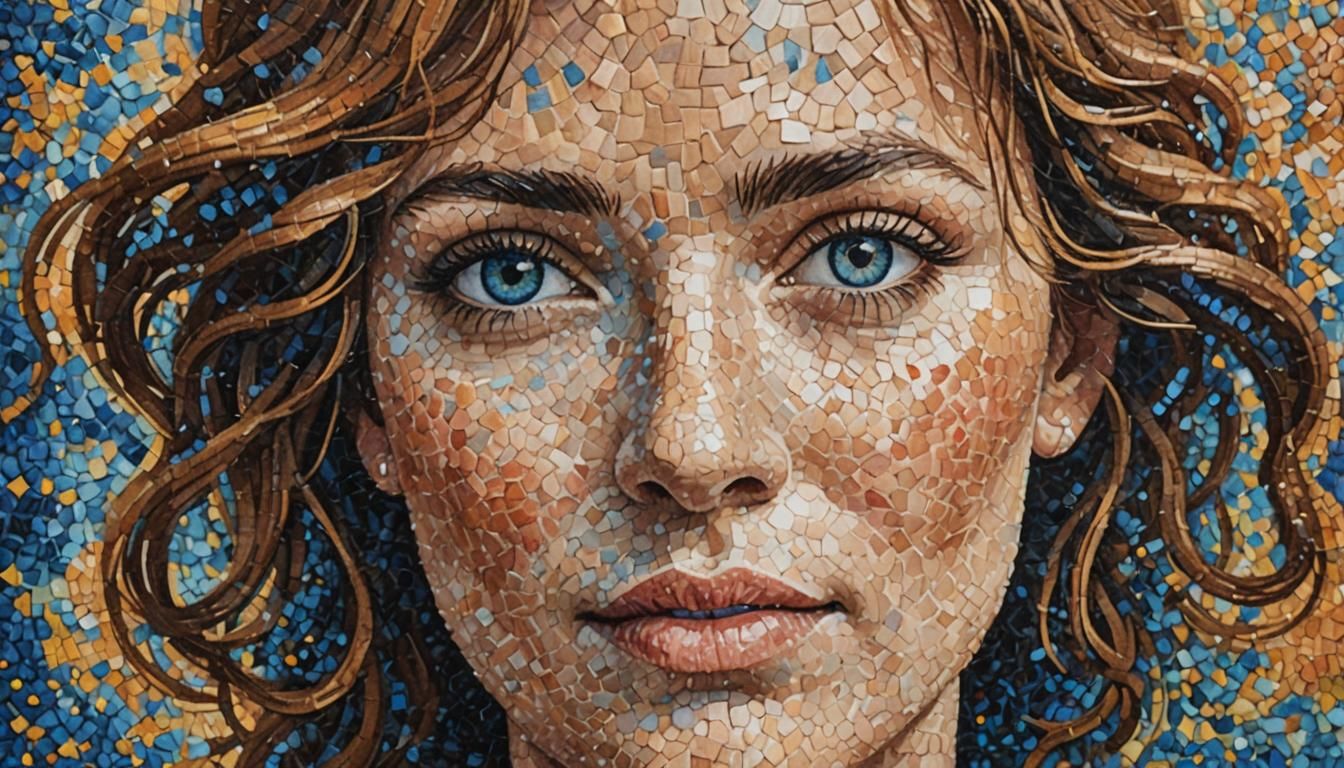 Pointillist Lady Portrait in Georges Seurat Style