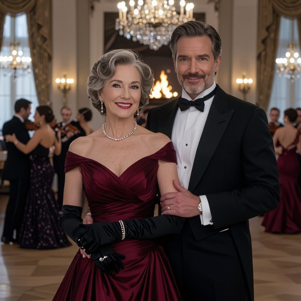 Elegant Ballroom Scene in Cinematic Style