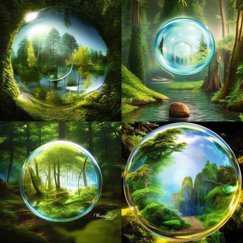 Miniature Paradise Worlds in Floating Bubbles