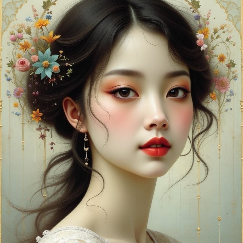 Ethereal Woman in Dreamy Landscape