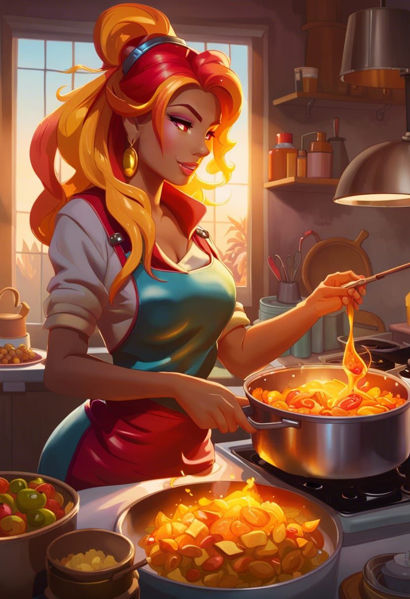 Sunset Shimmer Portrait with Hyperdetailed Lighting