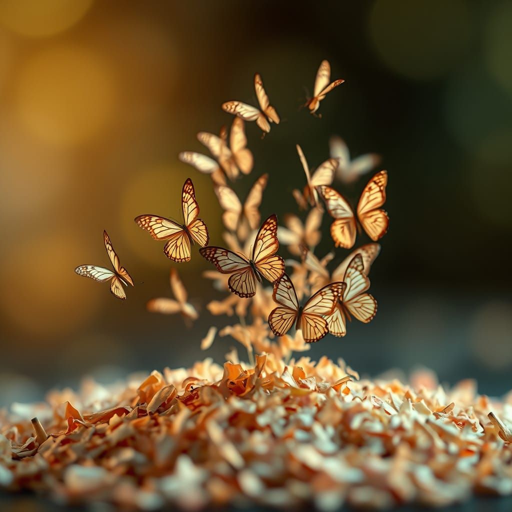 Butterflies Emerge From Pencil Shavings in Whimsical Fantasy