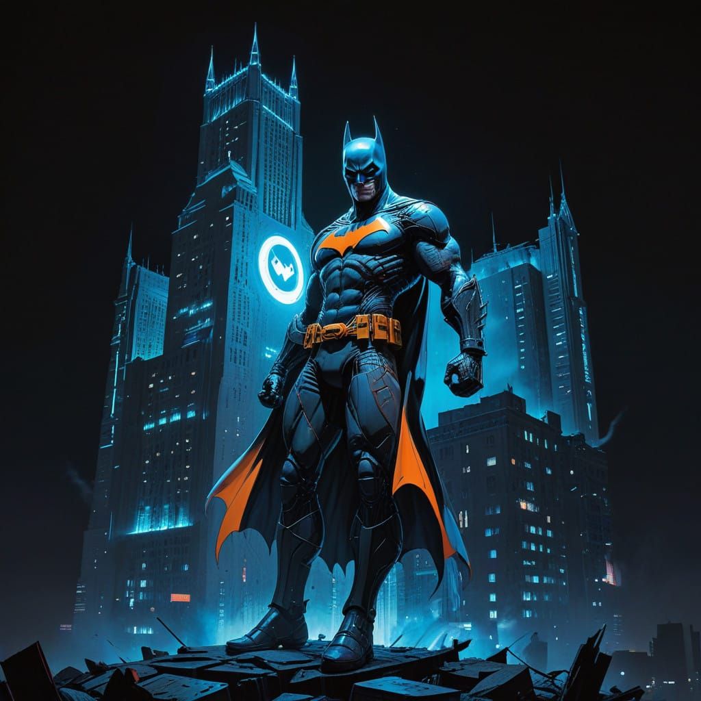 Batman in Cyberpunk Action