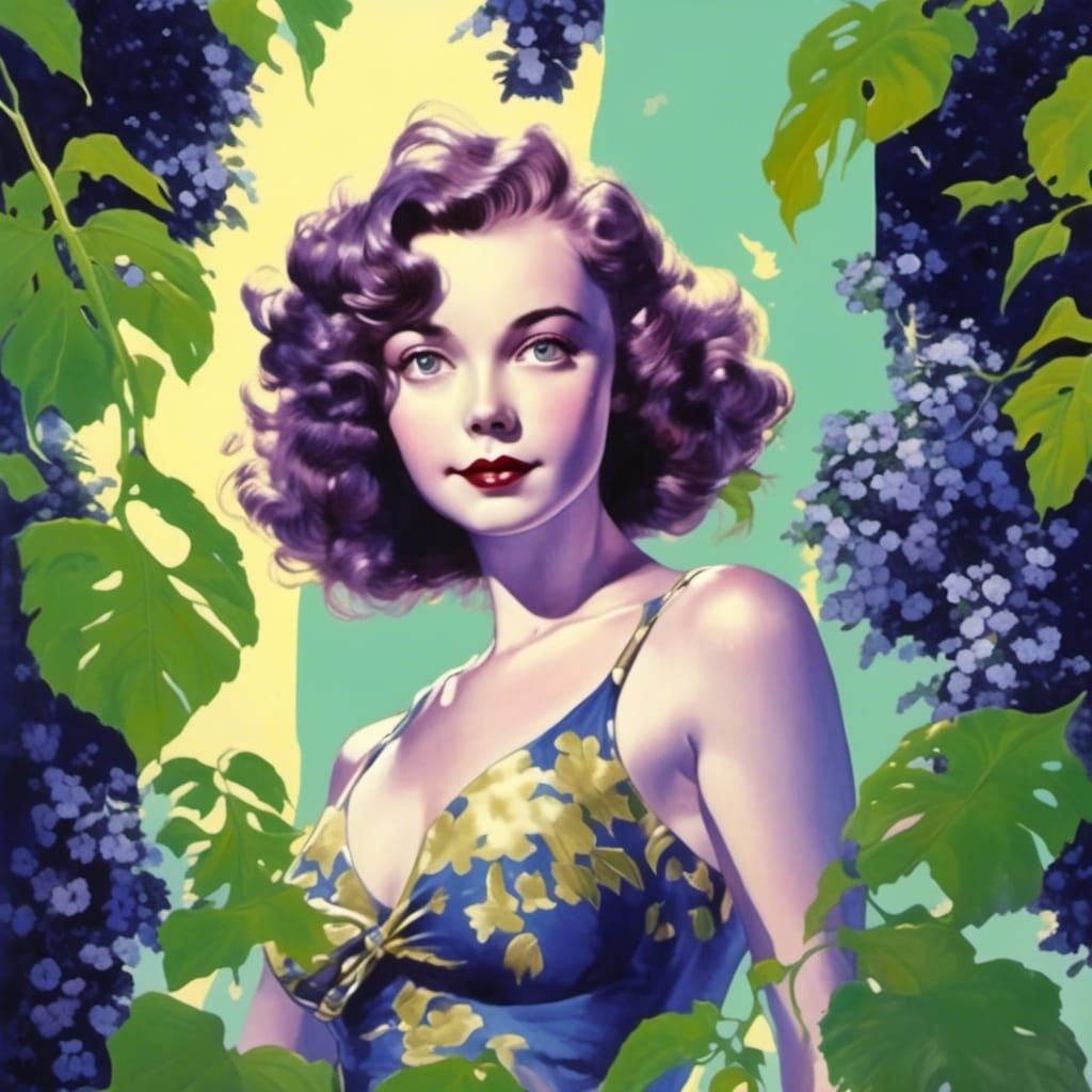 Lillian Gish as Retro Pinup Comic Art