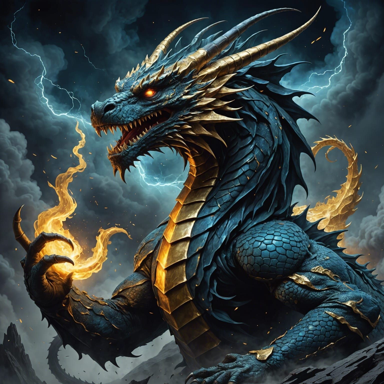 Cosmic Dragon and Cobra Clash in Space