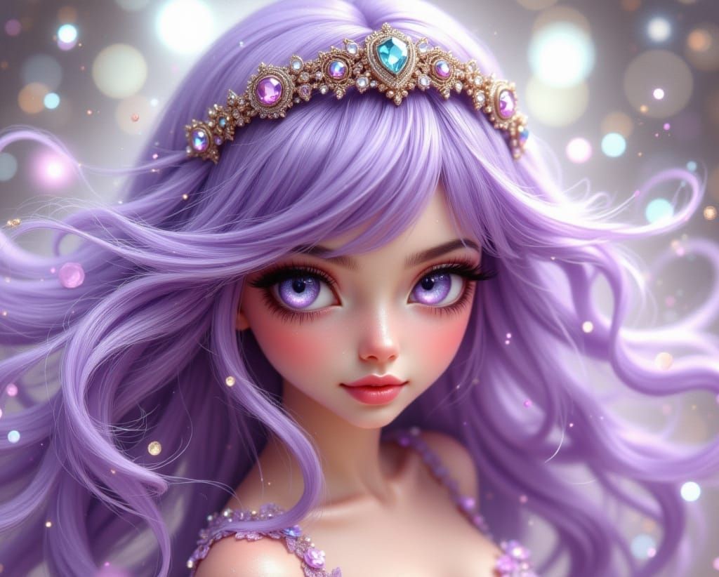 Ethereal Woman in Ancient Gold and Neon Grunge Style