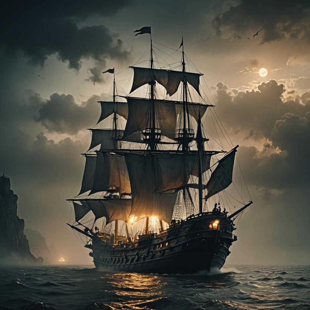 The Flying Dutchman in Eerie Fog