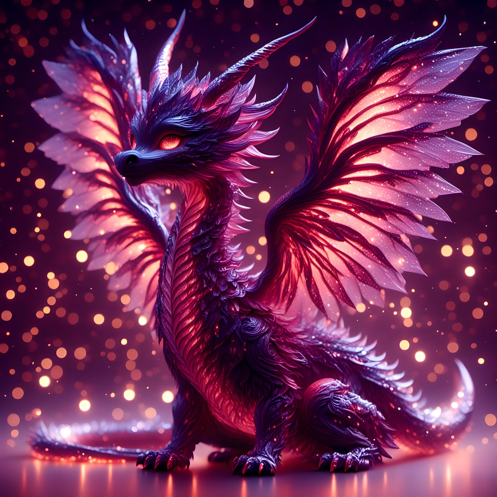 Ethereal Dragon with Spectral Wings in Spacecore Style