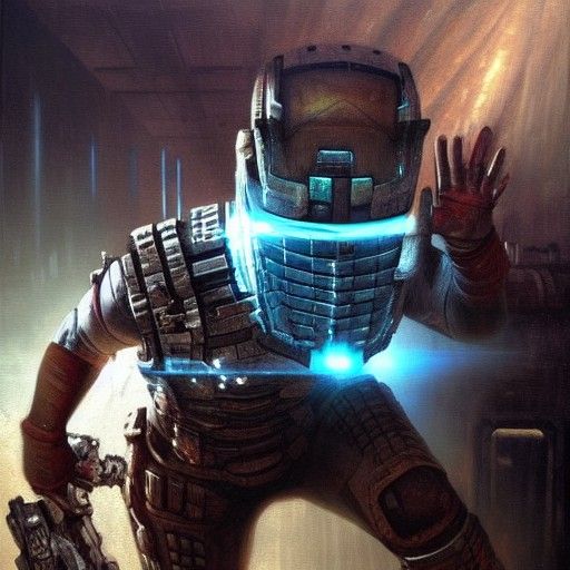 Dead Space Game Scene as Oil Painting