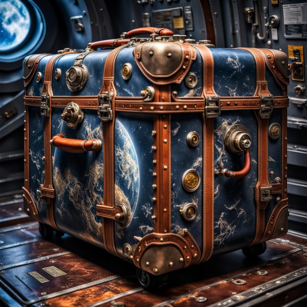 Space Travel Luggage in Fantasy Hyperrealism