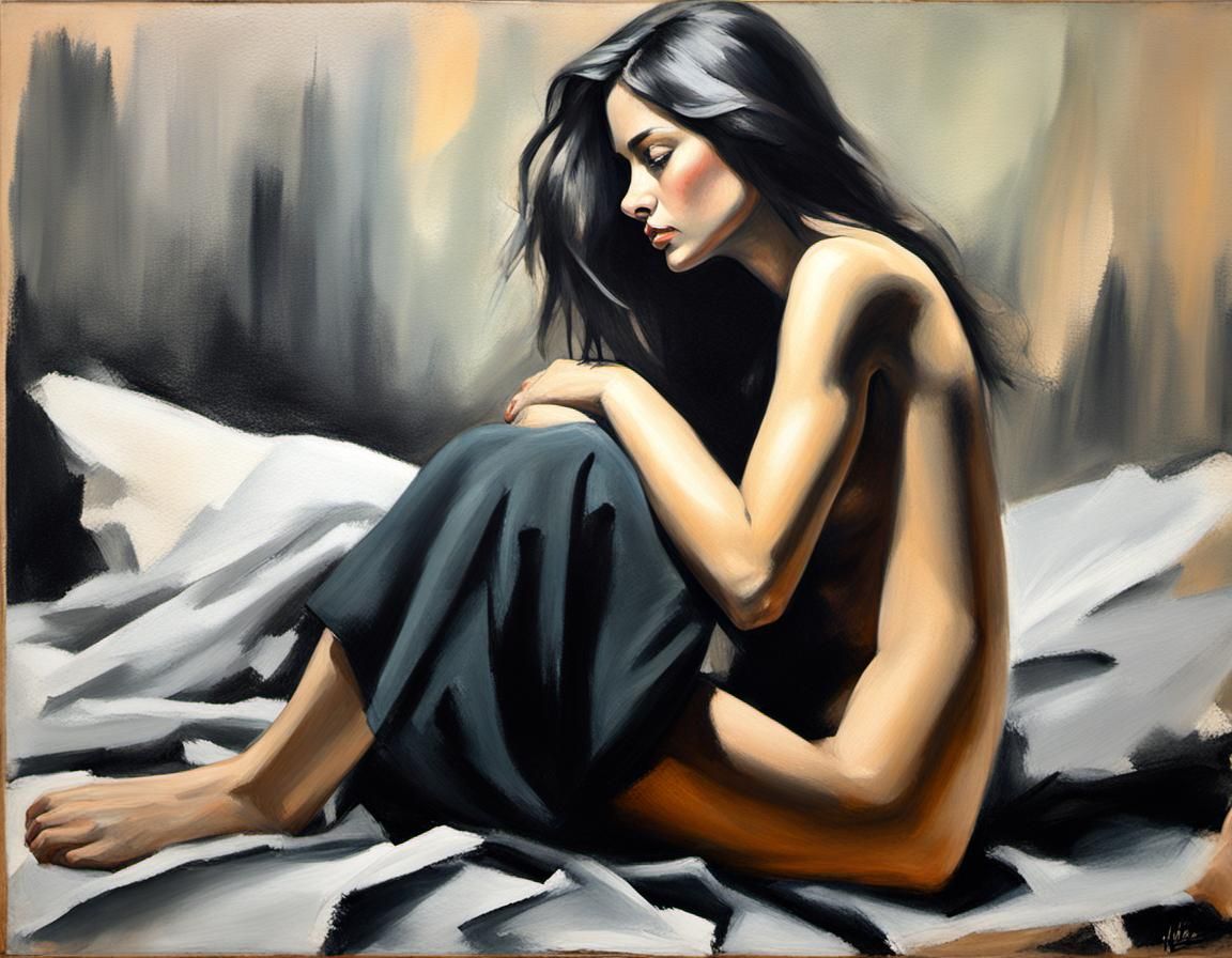 Indigenous Woman Portrait in Dreamy Hyperrealistic Oil Paint...