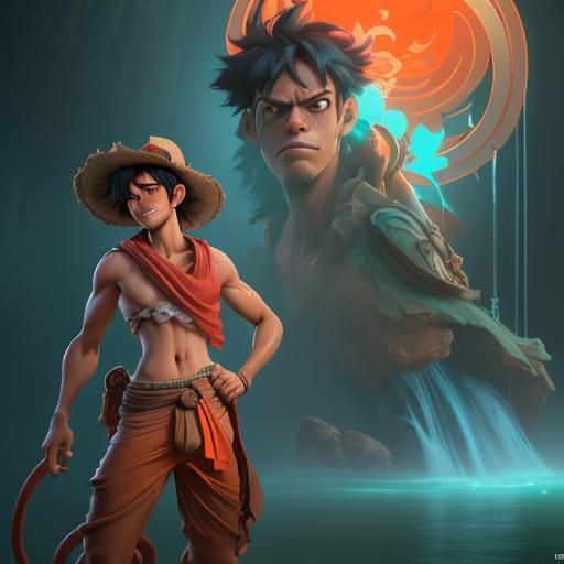 Luffy Concept Art: Hyperdetailed Digital Illustration