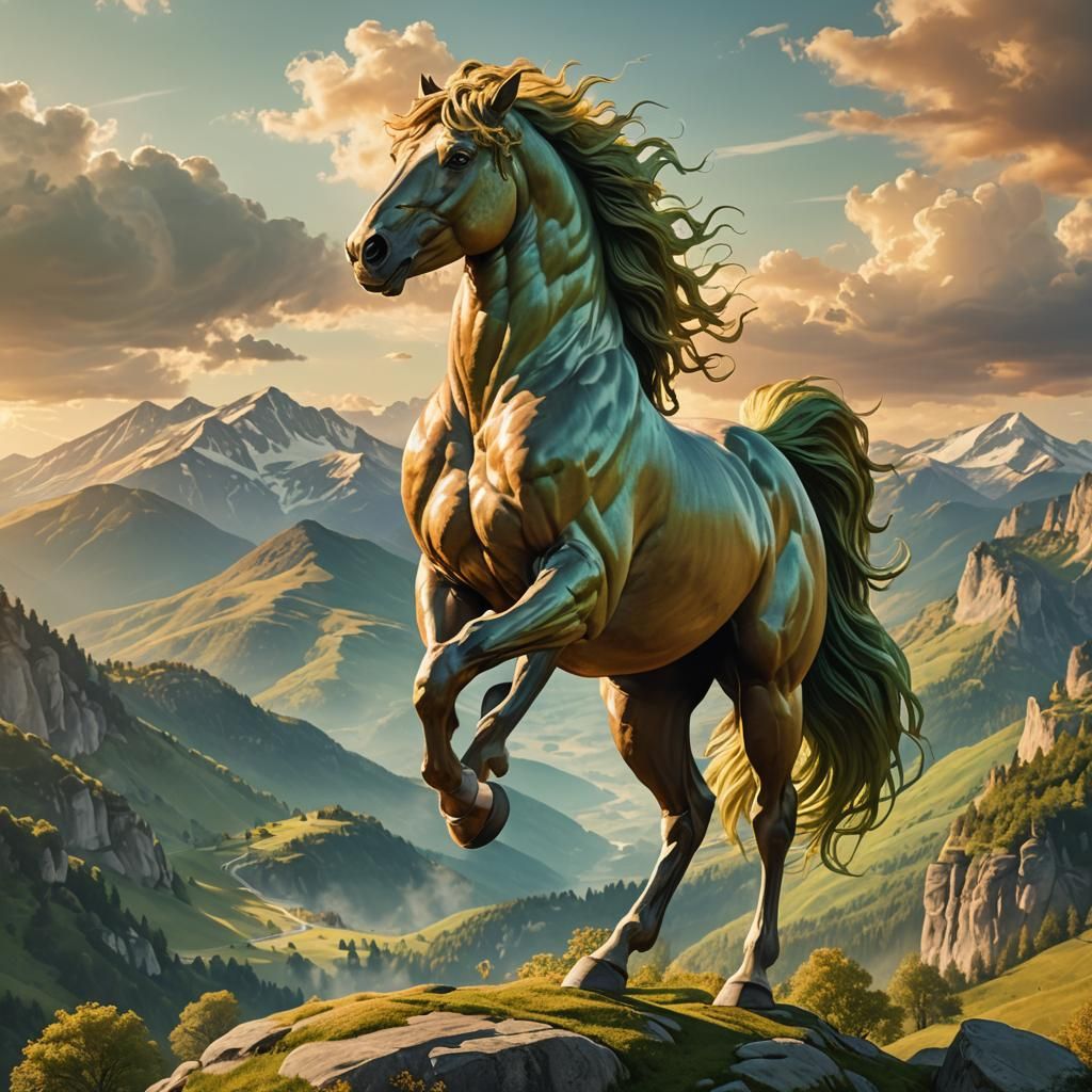 Majestic Centaur on Mountain in Landscape Photography Style