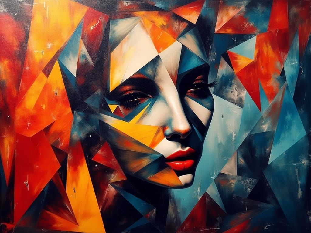 Cubist Morbidity in Geometric Fauvism Style