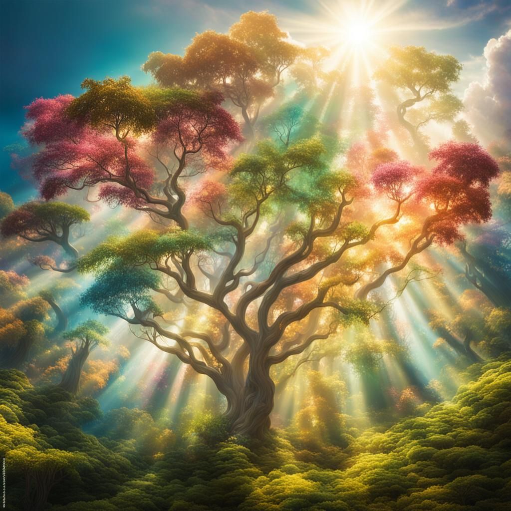 Gem Tree Forest in Divine Sunshine