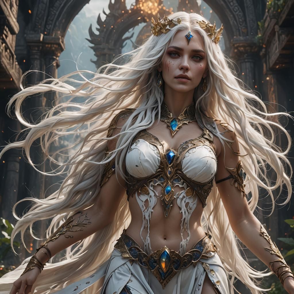 Fantasy Goddess in Detailed Digital Painting