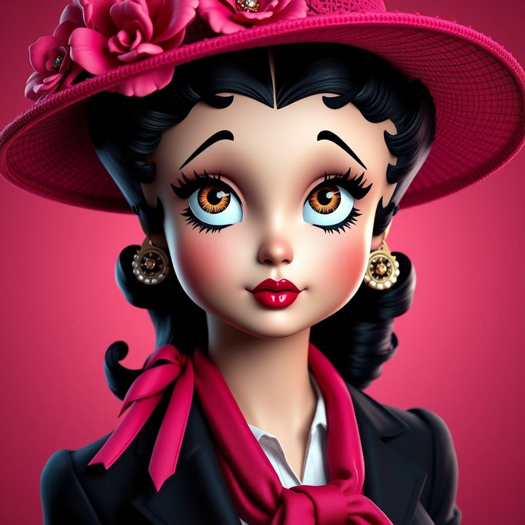 Elegant Betty Boop Portrait in 3D Style