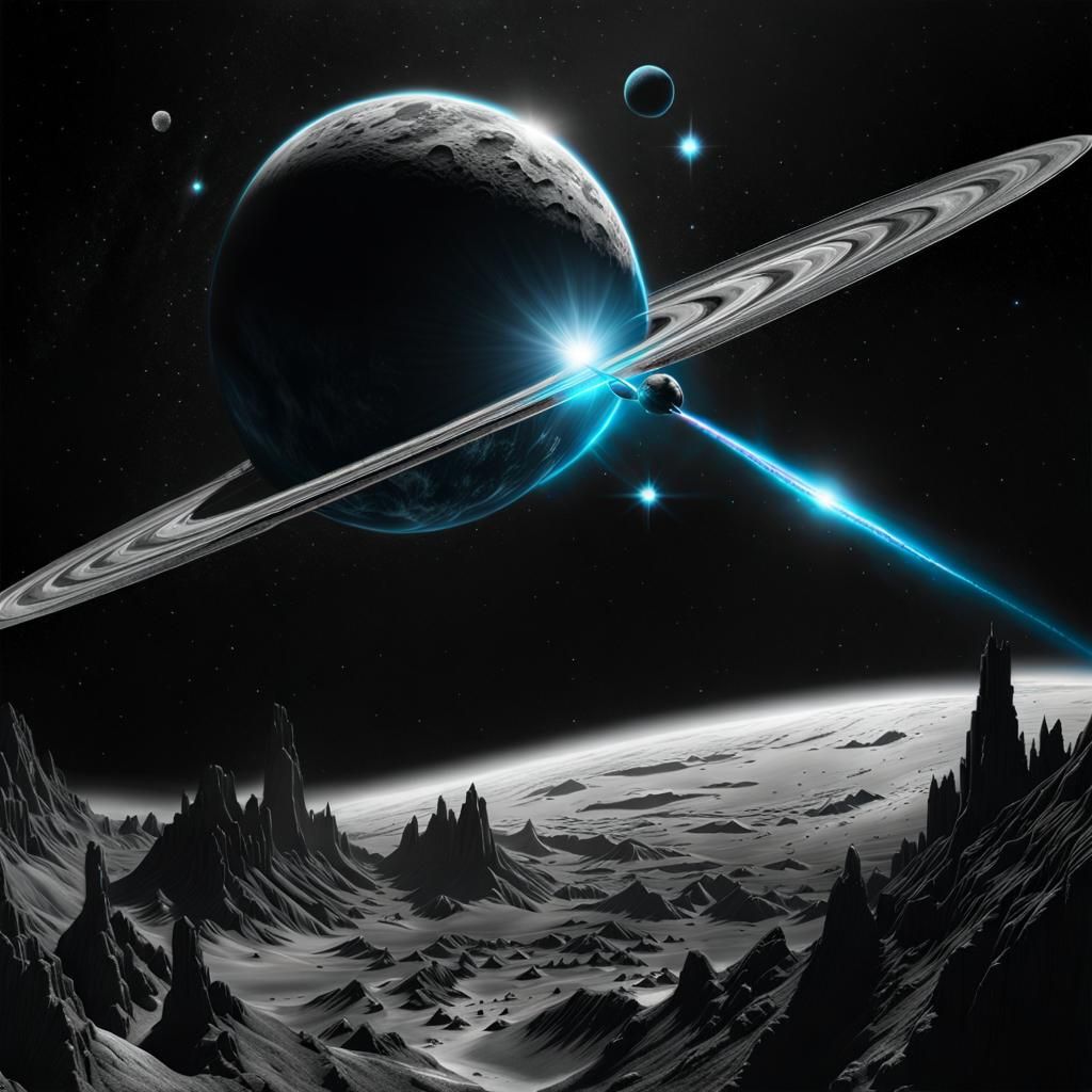 Comet Flyby: Selective Color Concept Art