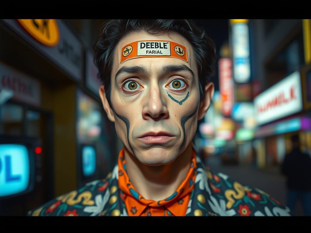 Hyper-Realistic TV Personality in Urban Decay