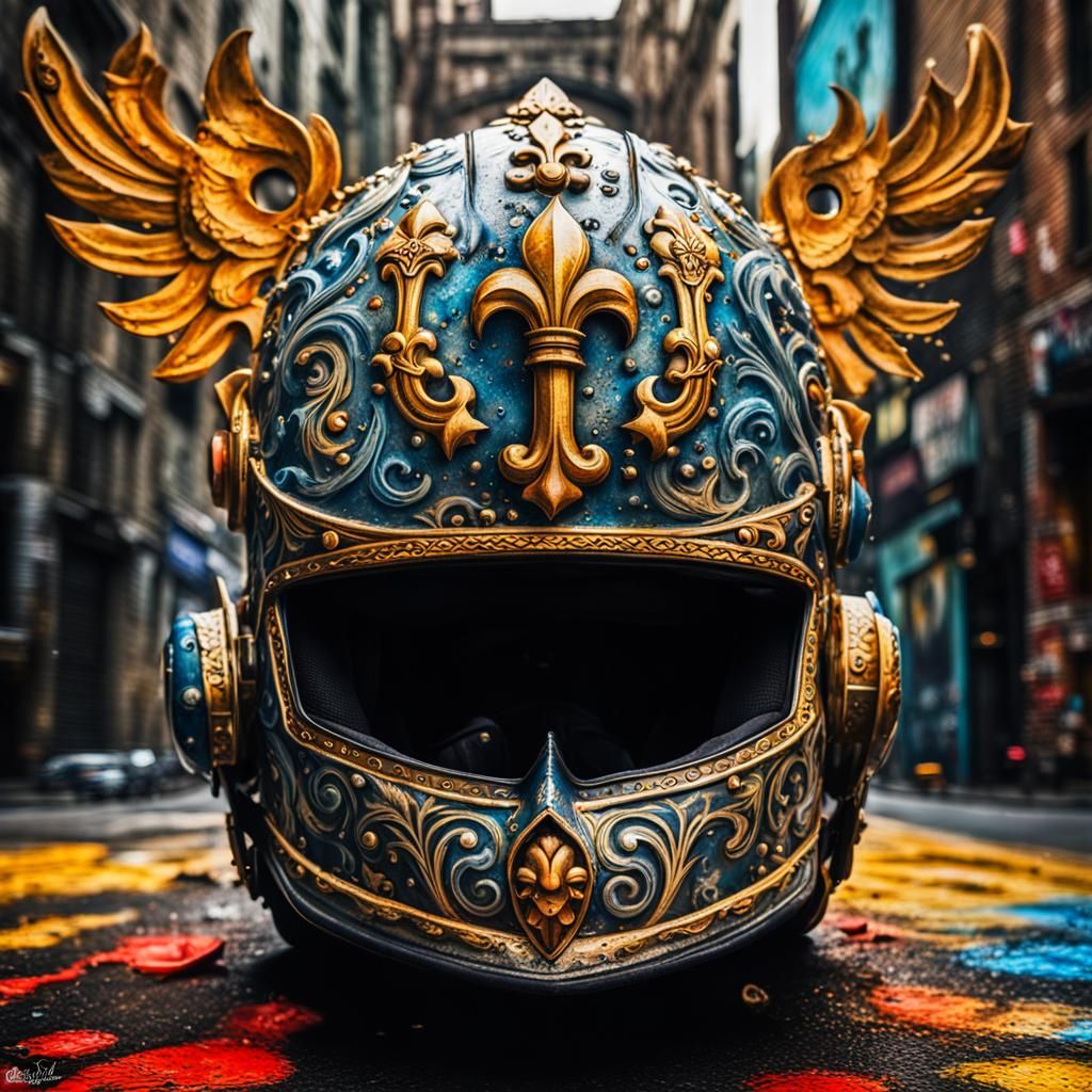 Epic fleur de lis helmet of courage!