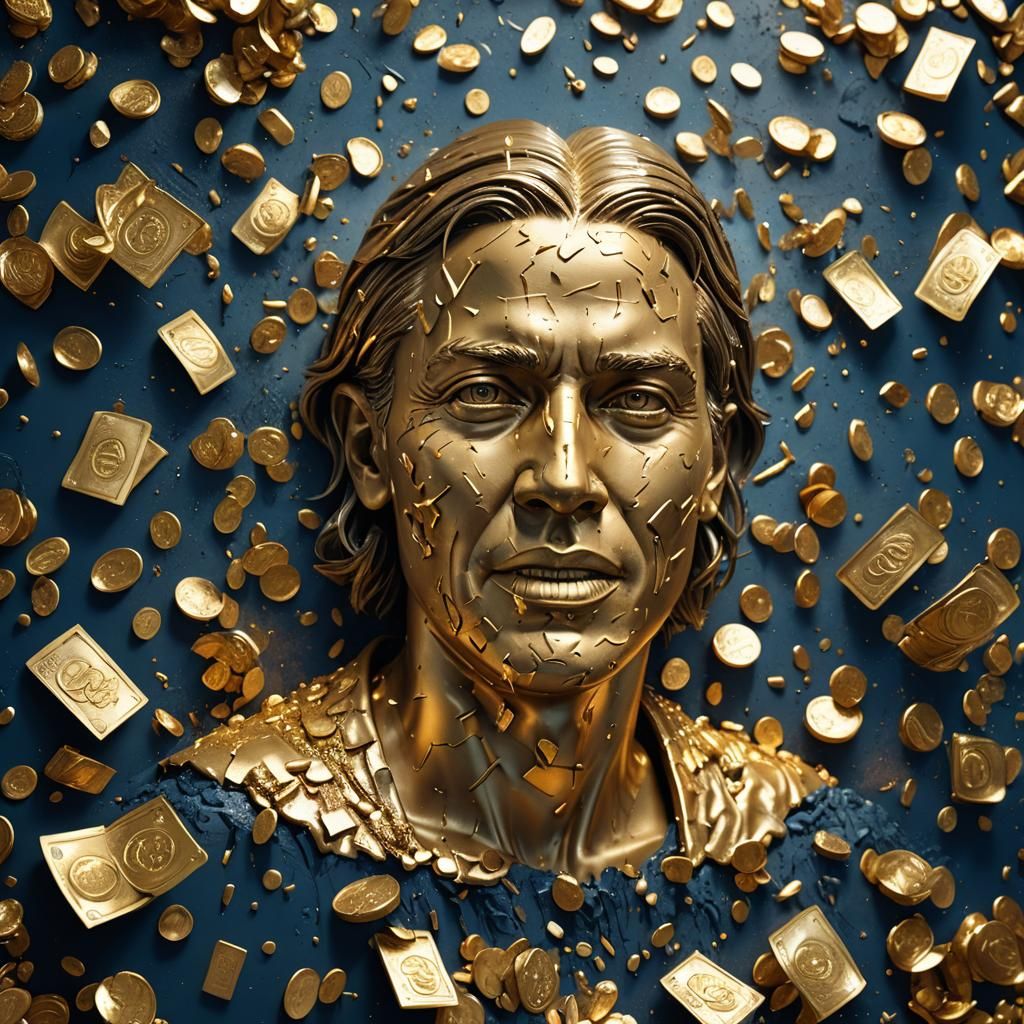 Hyperrealistic Gold Energy Splash Art in 4K