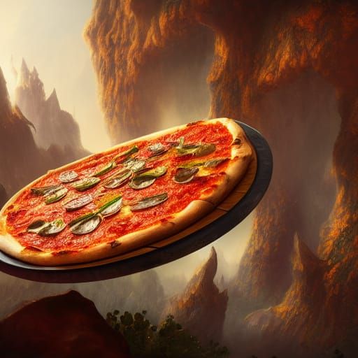 Grogu's Pizza Time: Detailed Matte Painting
