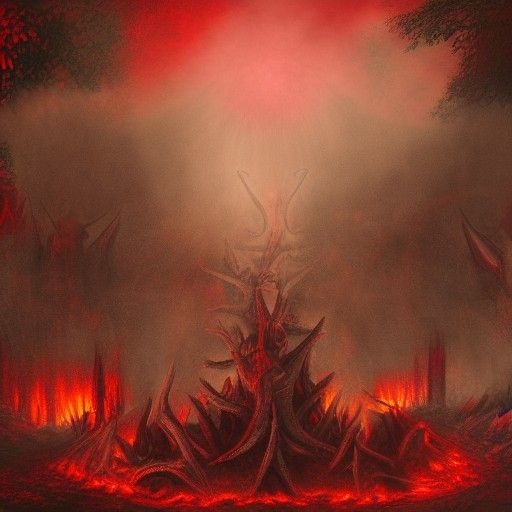 Satanic Blood Ritual in Detailed Matte Painting