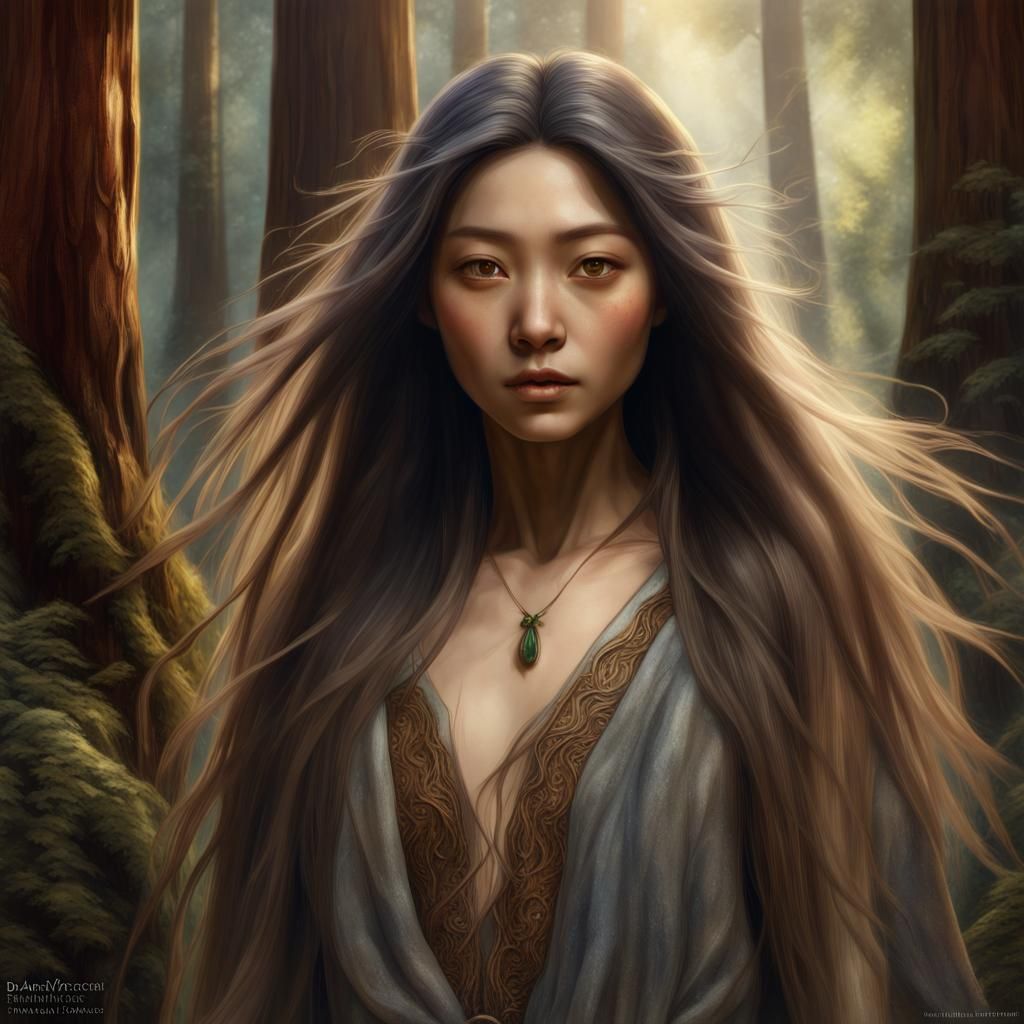 Ethereal Forest Nymph in Dappled Sunlight