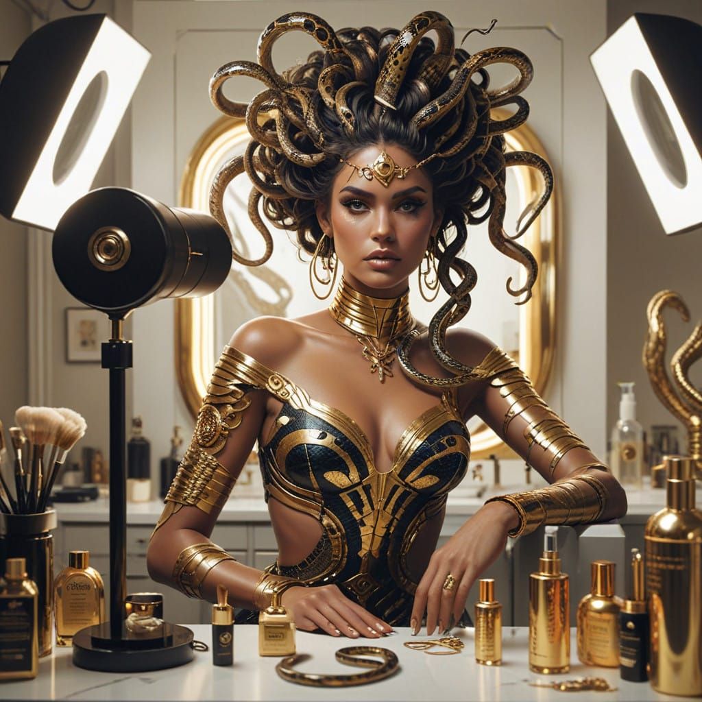 Sultry Social Media Beauty Icon in Modern Mythology