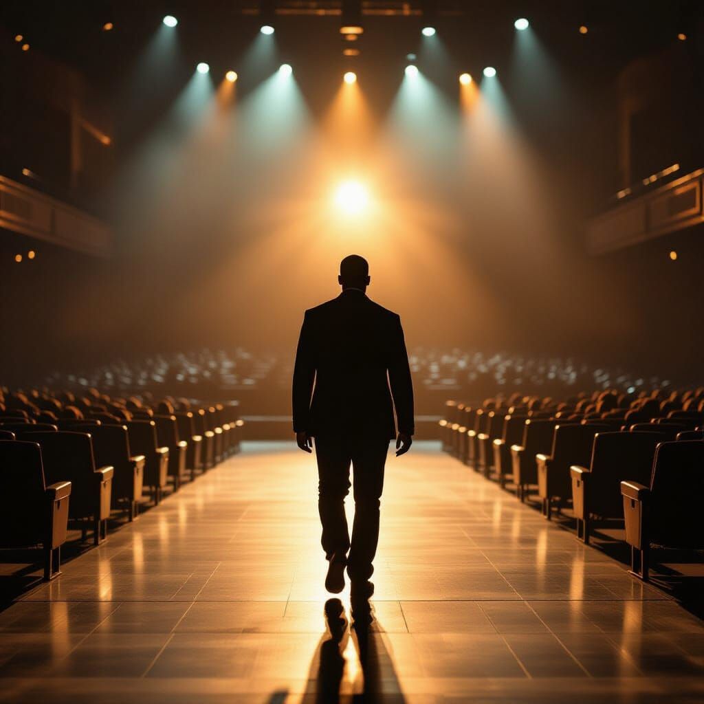 Kanye West Silhouette Fades From Empty Stage in Golden Hour ...