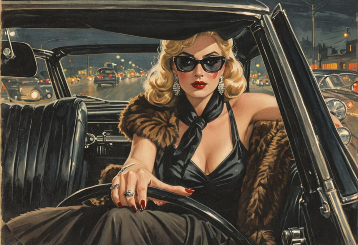 Vintage Pulp Art Image of a Femme Fatale