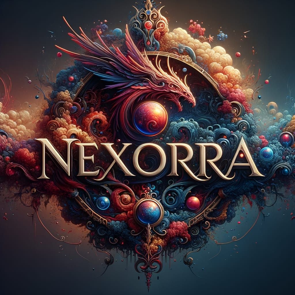 Nexora Logo: Fantastical Splash Screen in 8K Resolution