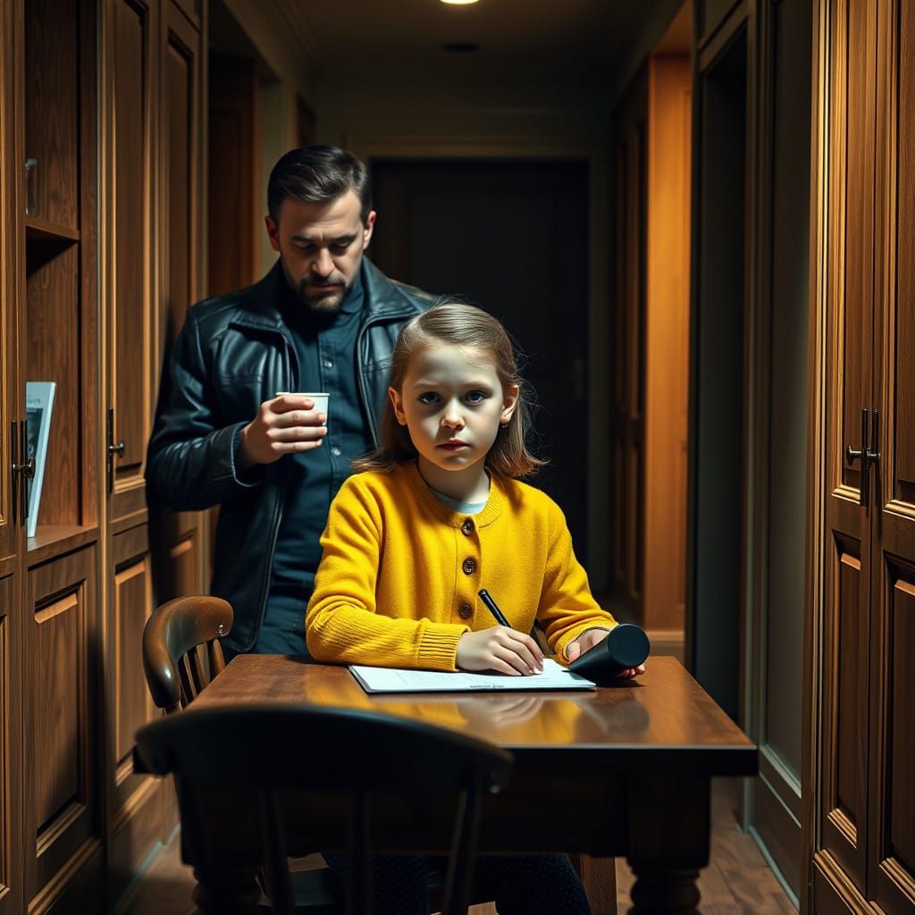 Moody Girl Studies in Luxurious Study