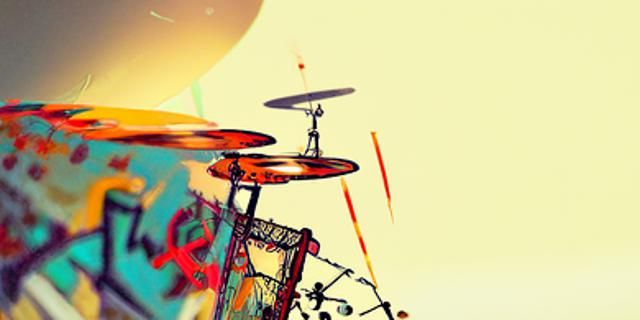 Drummer in Abstract Digital Art Style