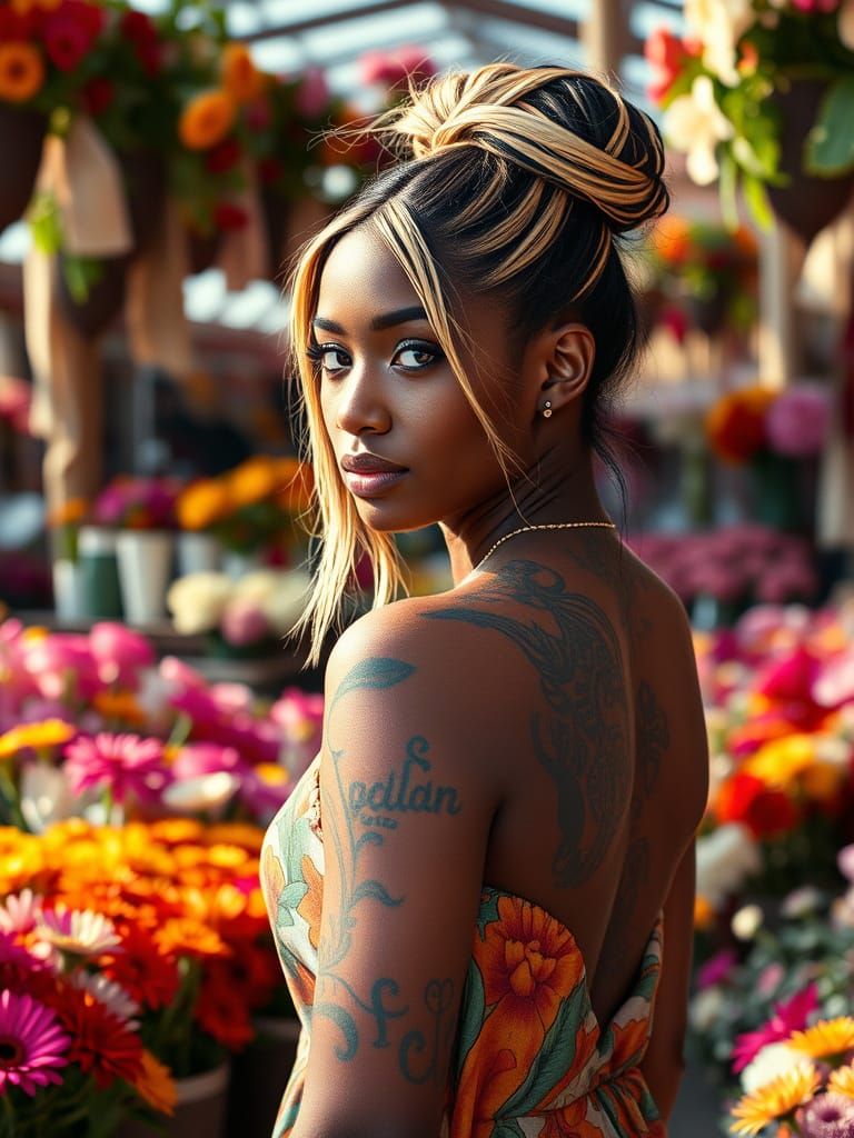 African Beauty in Vibrant Bloom