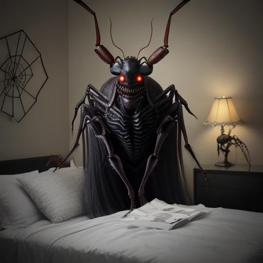 Horrifying Sleep Paralysis Demon in Dream Bedroom
