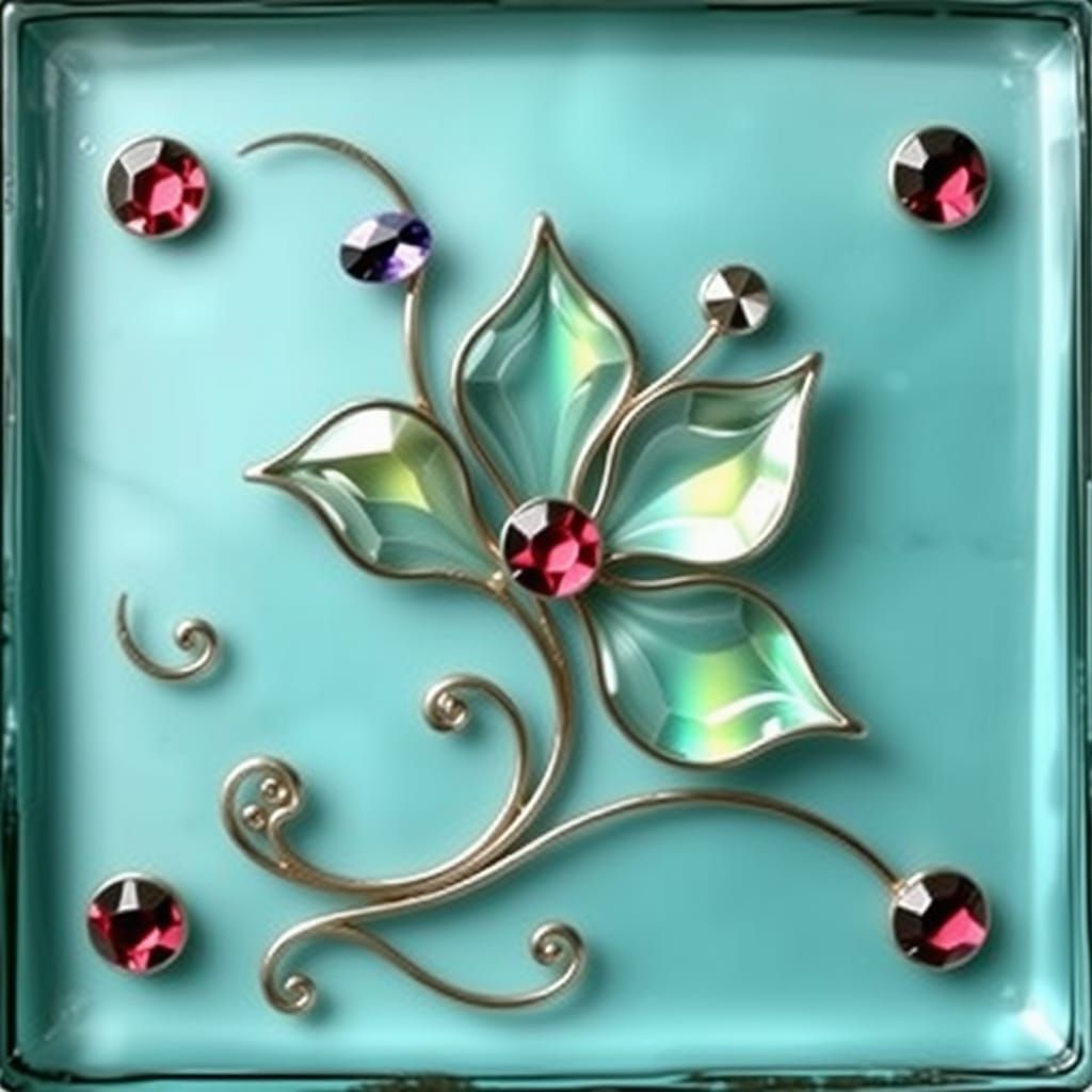 Gemstone Petal Motifs in Glass
