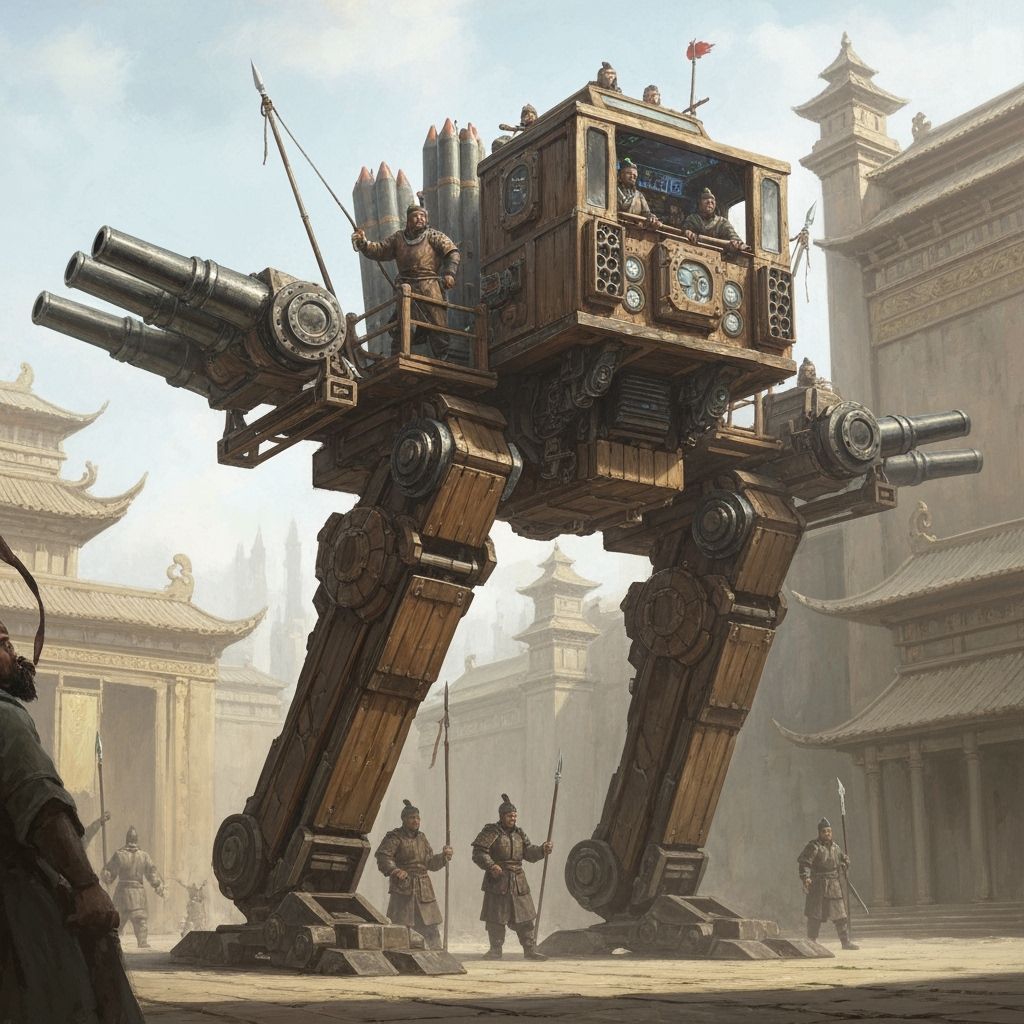 Ming Dynasty Mecha Walker in Neoclassical Style
